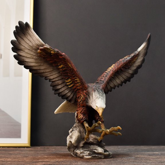 VERNIDO Eagle Statue, Choose One from 9 Styles, Resin Flying Eagle Figurine Sculpture, American Bald Eagle Decor for Living Room Office Bookshelf TV Stand Entryway