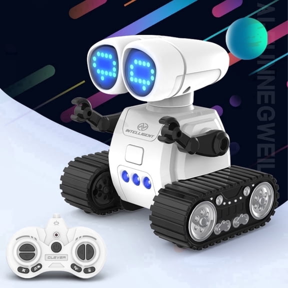 VERNIDO Remote Control Robot Toy for Kids, Intelligent RC Robot with LED Eyes, Music & Lights, Rechargeable Crawler Robot with Demo Mode, Interactive Toy for Toddlers Boys Girls Age 3+