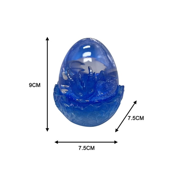 VERNIDO Single Lava Dragon Egg with Breathing LED, Choose Red Blue White or Gold, Baby Dragon Figurine on Glowing Volcanic Base, Collectible Night Light for Shelf Desk Bedroom