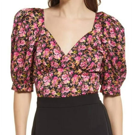 VERO MODA Elly Floral Print Crop Blouse, Size XS