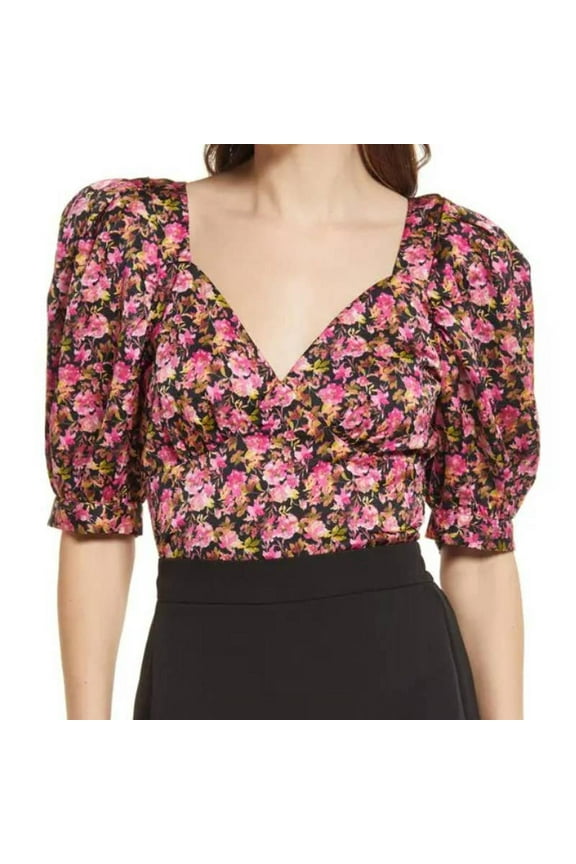 Elly Floral Print Crop Blouse, Size XS