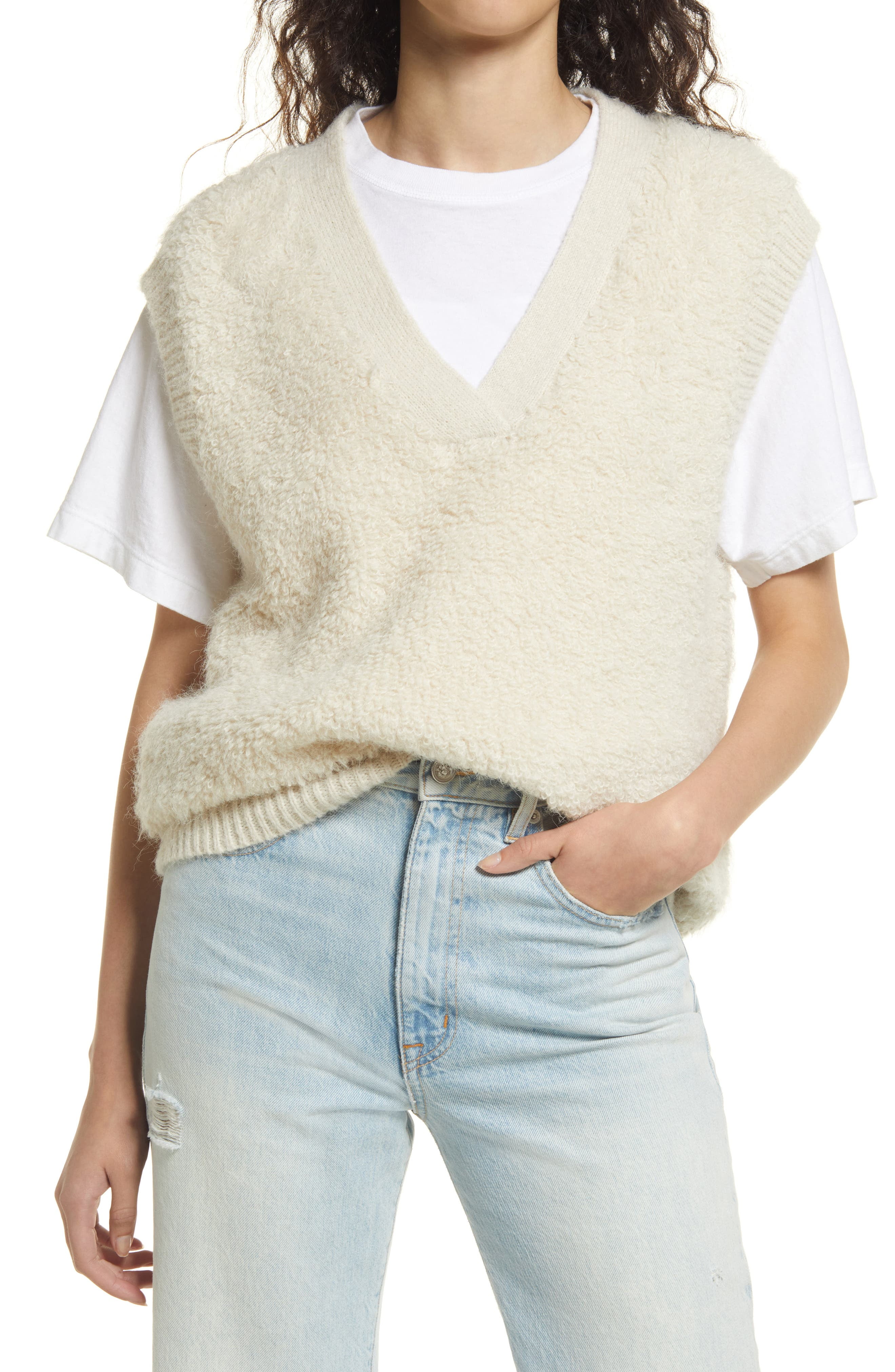 Fuzzy sweater vest cheap