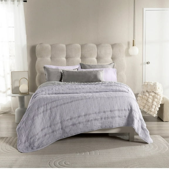 VERONA PLEATED TEXTURE REVERSIBLE COMFORTER SET 4 PCS CALIFORNIA KING SIZE MADE IN MEXICO