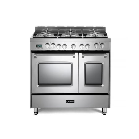 VERONA VPFSGE365DSS Stainless Steel 36" Prestige Dual Fuel Double Oven Range
