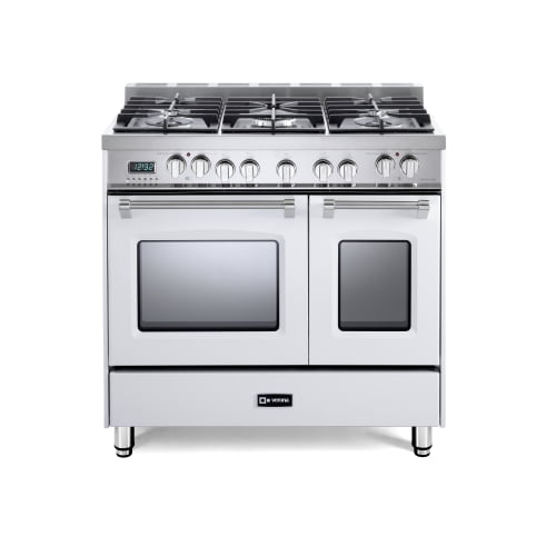 VERONA VPFSGE365DW Prestige 36" Dual Fuel Double Oven Range White
