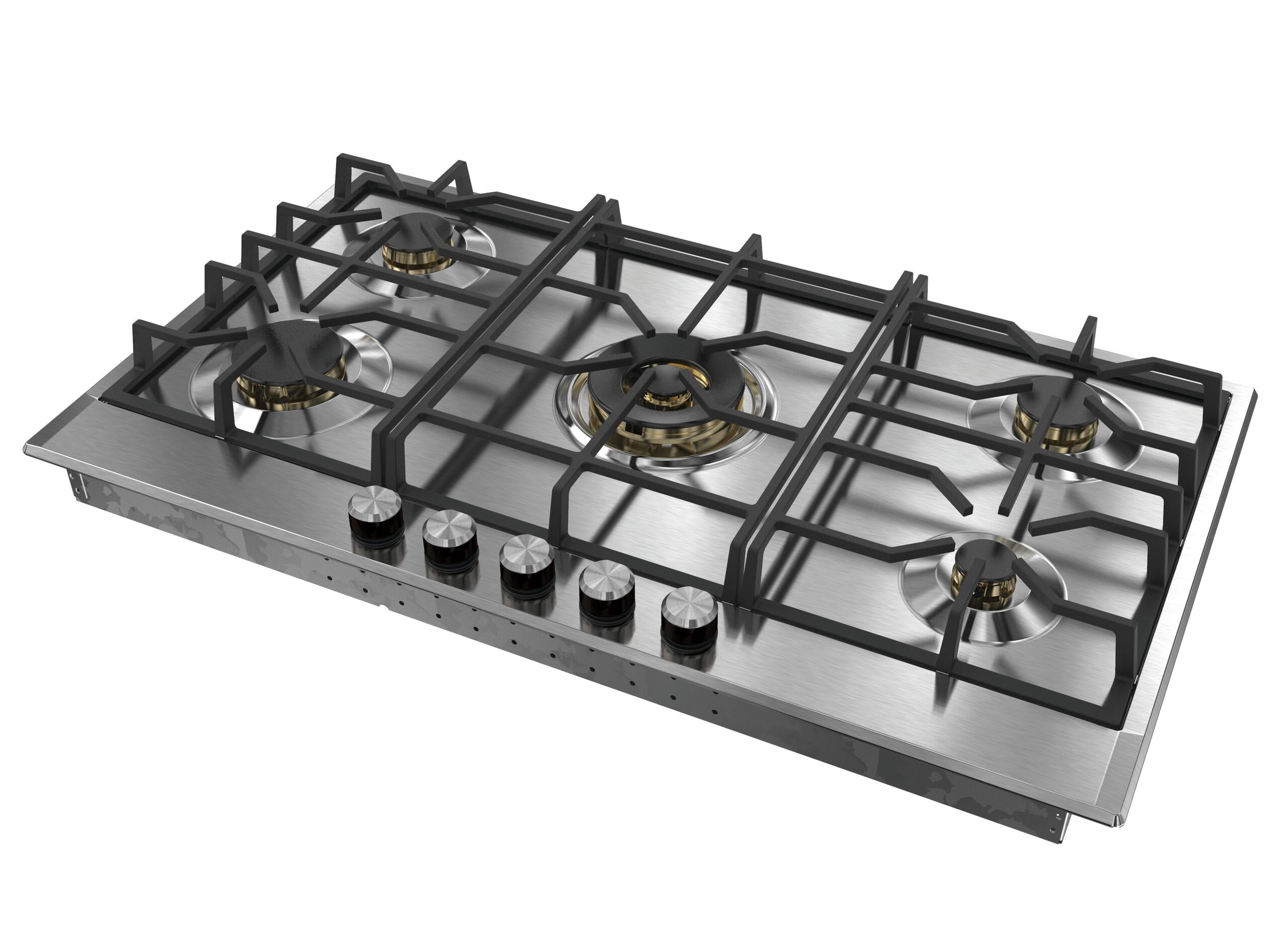 VERONA Verona 36" Designer Gas Cooktop-Brass Burners SS VDGCT536FSS