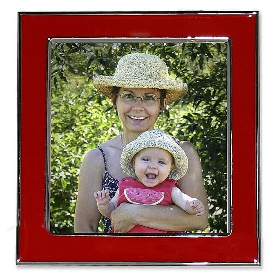 VERONA red enamel   silver accent 4x4 frame - 4x4