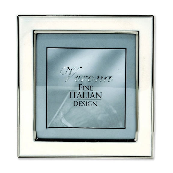 VERONA white enamel silver accent 4x4 frame - 4x4