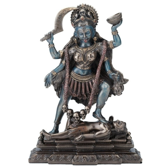 VERONESE Kali Standing on Shiva's Chest Statue Sculpture - Hindu Goddess of Time and Death Figurine
