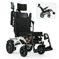 thumbnail image 1 of VERPAL Reclining Foldable Lightweight Electric Wheelchairs for Adults, Airline Approved Mobility Power Wheelchair for Seniors, 500W Motor, 400 lbs, 15 miles, White, 1 of 6
