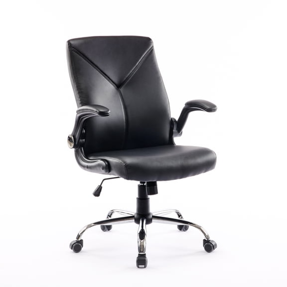 VERSA II Office Desk Chair, Customer Rolling Seat, Adjustable Height Lift Armrest, Conference Room, Reception, Waiting Area Chair, Black