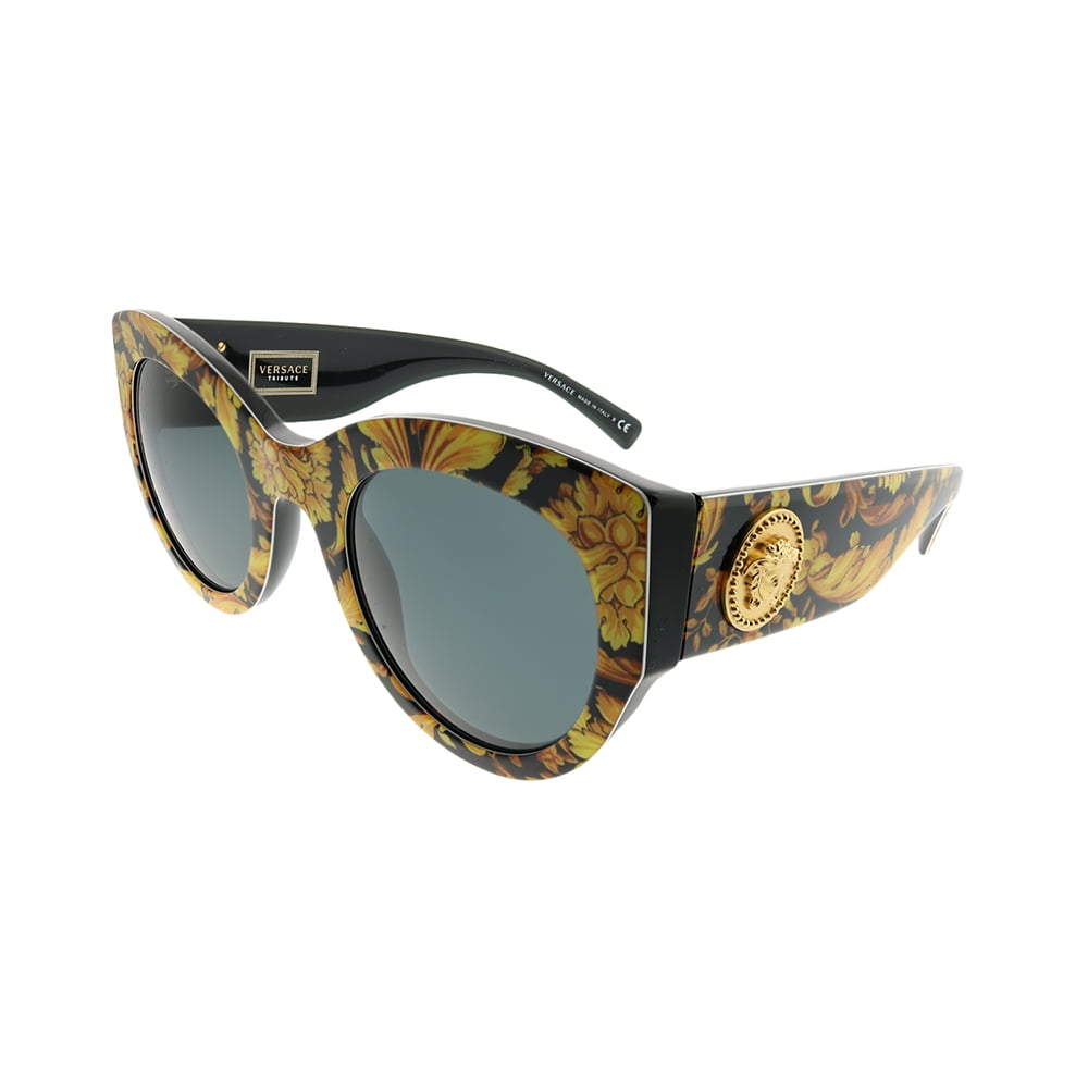 Versace Plastic Womens Cat-Eye Sunglasses Baroque Yellow 