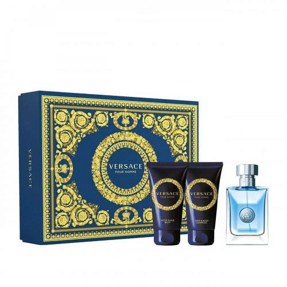Versace Pour Homme Gift Set: 1.7oz Eau De Toilette, Hair & Body