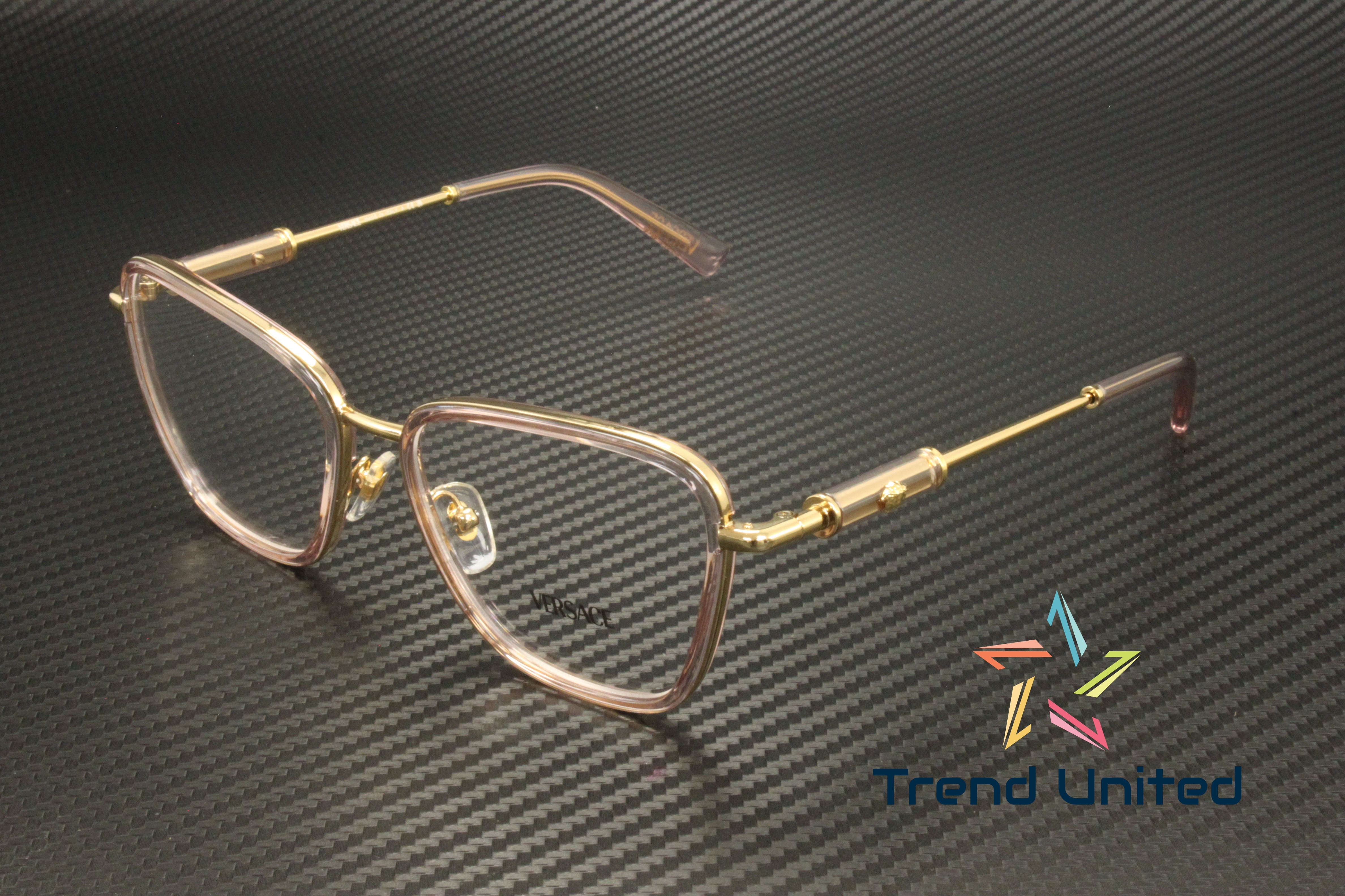 VERSACE VE1292 1507 Peach Transparent Demo Lens 54 mm 