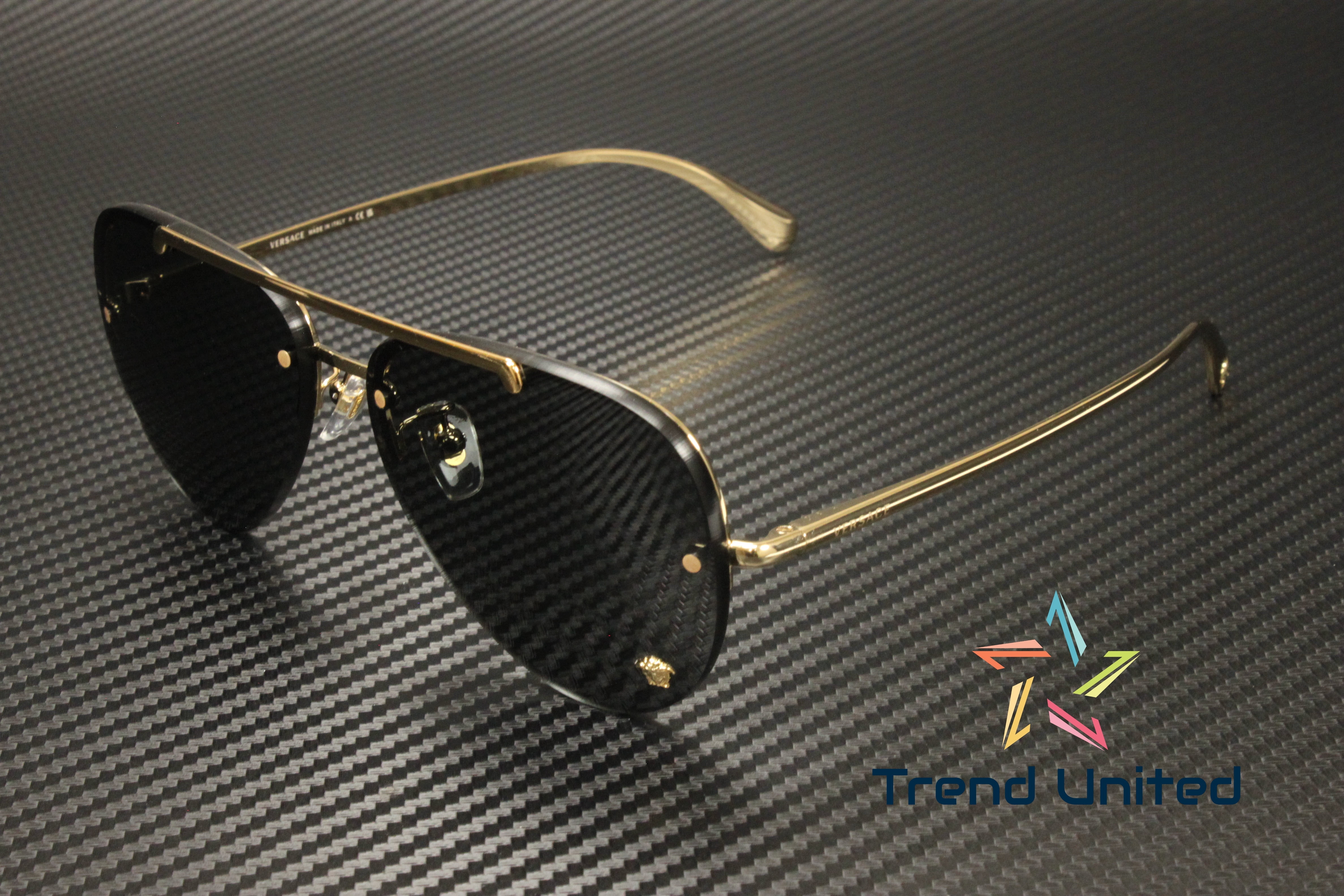 Versace Sunglasses VE2231 100287 60mm Gold / Dark Grey Lens Optical Women