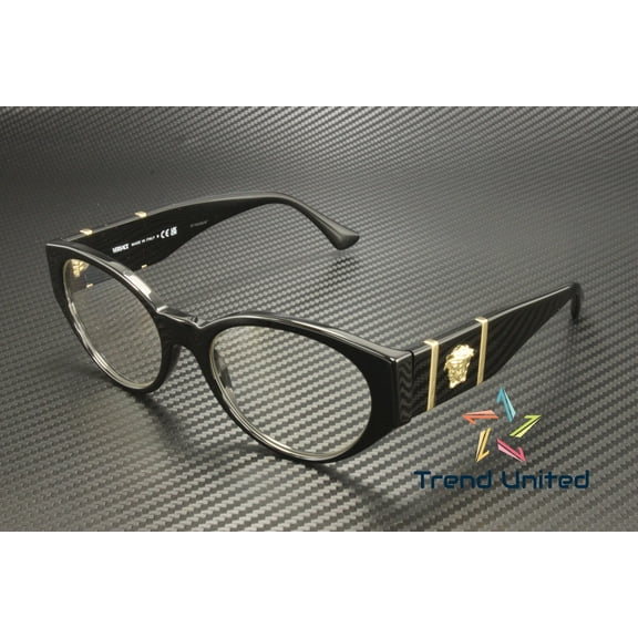 VERSACE VE3345 GB1 Black Clear 54 mm Women's Eyeglasses