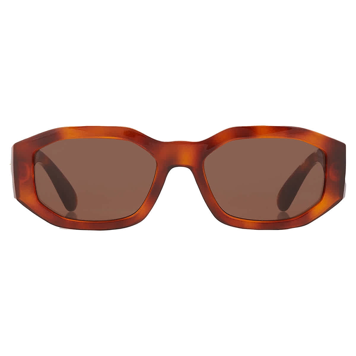 サングラス VERSACE Woman Sunglasses Brown 0VE4361 521773 Versace VE 4361 Plastic Unisex Geometric Sunglasses Havana