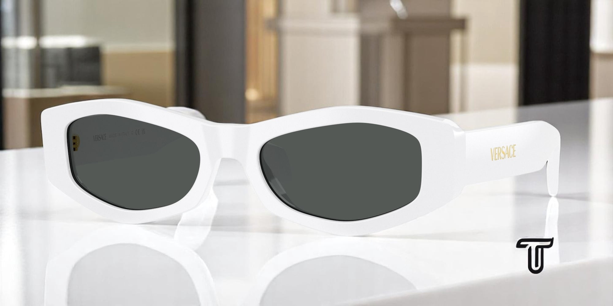 Versace VE4487 314/87 Sunglasses White Rectangle Frame, Grey Lenses 416rn8cS08L._AC_UY1000_.jpg main image 2