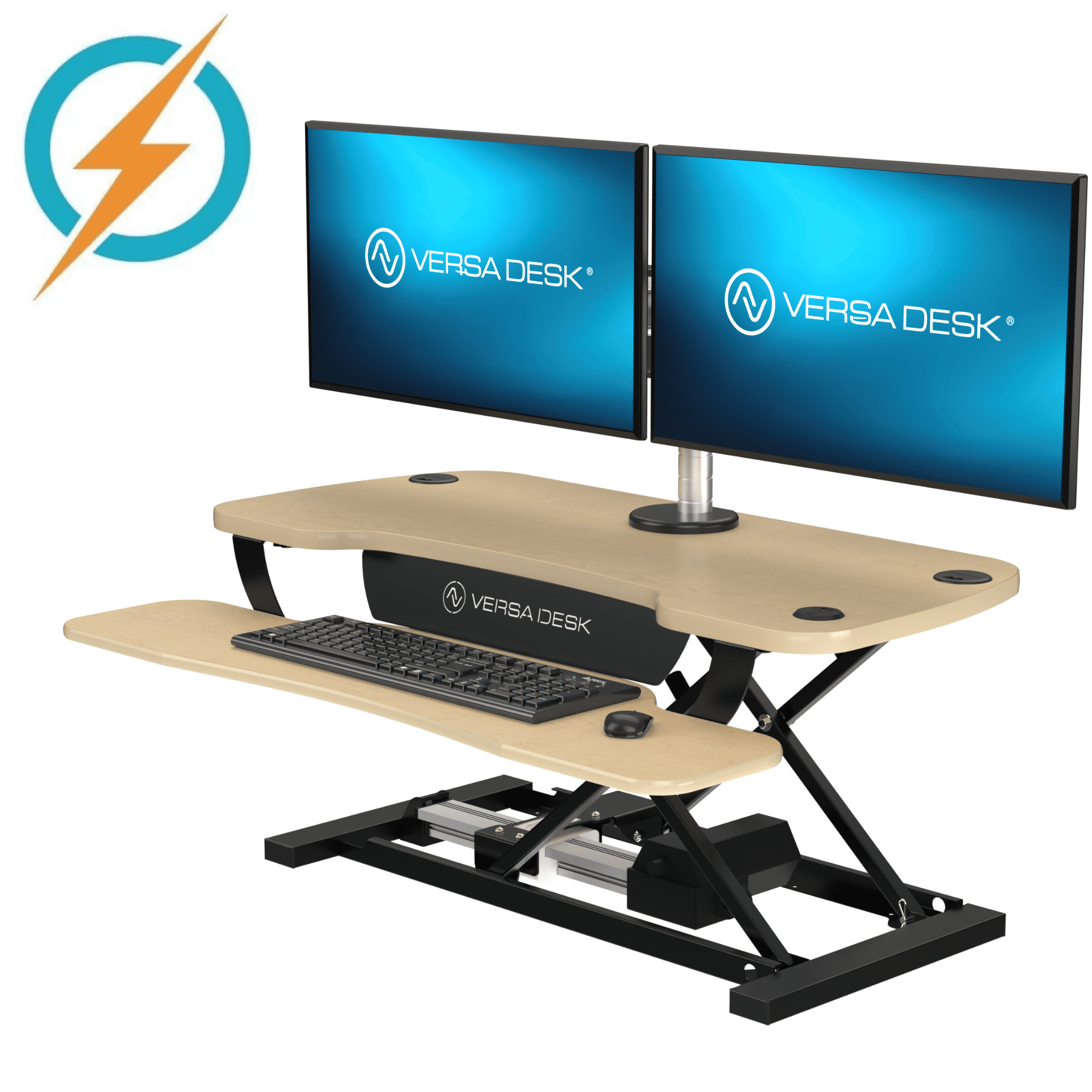 Maple 36" Electric Height Adjustable Standing Desk Converter with USB Port