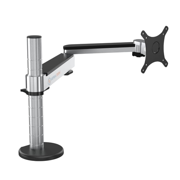 VERSADESK Omni View Single Monitor Stand Height Adjustable 7" Arm - Flat/Curved Screens - 360 Rotation, Vesa Mount 15lbs, | Black ( 13 - 27 )