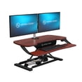 thumbnail image 1 of VERSADESK PowerPro Elite Electric Standing Desk Converter, Steel Frame with Cherry Work Surface, App Controlled, USB Charging, LED Lights, Split-Level | Cherry,  36"x24", 1 of 7