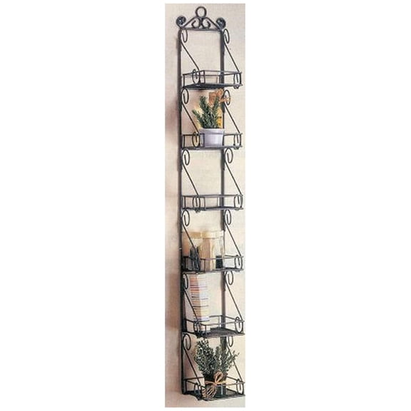 VERSATILE SCROLL DESIGN STEEL 6 TIER WALL RACK