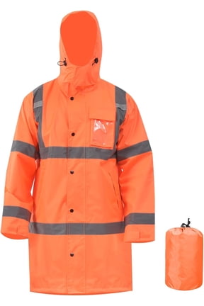 High Vis Rain Jacket Trench Coat &Safety Rain Jacket RIVER OTTER Rain Bibs ANSI Class 3