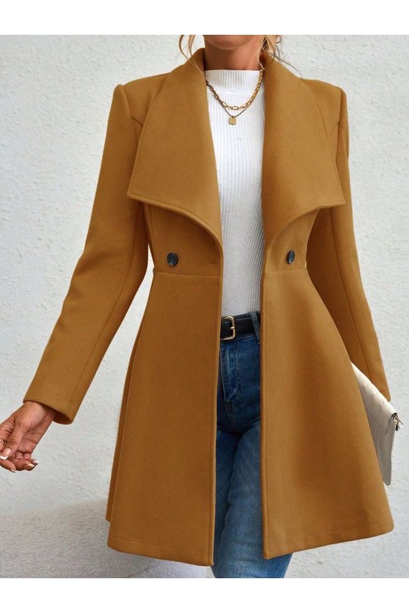 Women's Fitted Longline Polyester Coat
