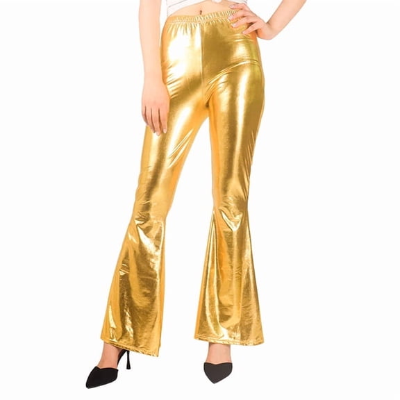 VERTEX&KAIBIN Women's  Sexy Y2K Style Faux Leather Flare Pants