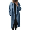 thumbnail image 1 of VERTEX&KAIBIN Women's Winter Long Sleeve Notch Lapel Long Trench Coat, 1 of 9