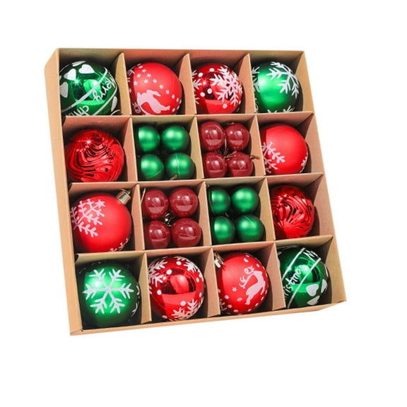 VERUGU 16Pcs Christmas Balls Colorful Christmas Hanging Proof Ball Ornaments for Party Christmas Tree Supplies, Christmas Gifts on Clearance