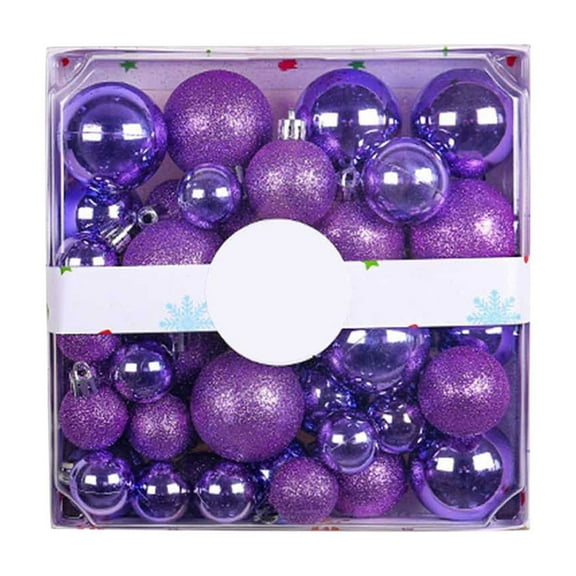 VERUGU 44Pcs Christmas Ball Set Box Color Ball Mall Christmas Tree Decoration Ball Hanging Ornaments, Christmas Gifts on Clearance
