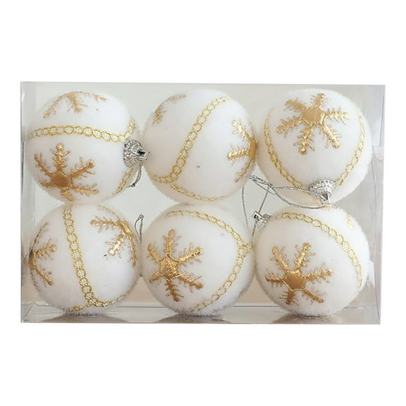 VERUGU 6Pcs Christmas Balls 2.36 inch for Xmas Tree Bauble Hanging Home Party Ornament Decor, Christmas Gifts on Clearance