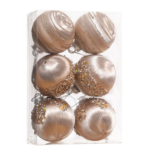 VERUGU 6Pcs Christmas Balls 3.15 inch Ornaments for Xmas Tree Christmas Decorations Transparent Hanging Balls Party Holiday Ornaments Set, Christmas Gifts on Clearance