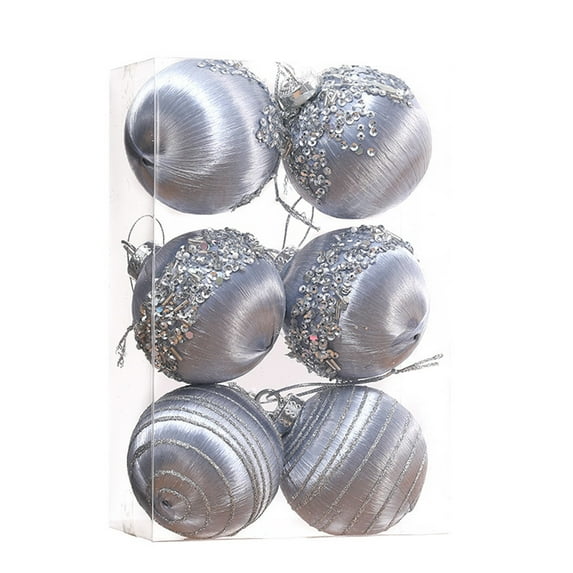 VERUGU 6Pcs Christmas Balls 3.15 inch Ornaments for Xmas Tree Christmas Decorations Transparent Hanging Balls Party Holiday Ornaments Set, Christmas Gifts on Clearance