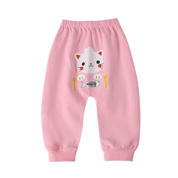 VERUGU Baby Pants Toddler Printed Boys and Girls Baby Long Pants Cute Pants Pink 4 Years