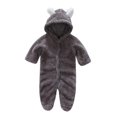 thumbnail image 1 of VERUGU Baby Romper Toddler Baby Boys Girls Solid Plush Cute Bear Ears Winter Keep Warm Jumpsuit Romper, 1 of 8