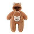thumbnail image 1 of VERUGU Baby Romper Toddler Infant Long Sleeve Colorblocking Clothes Cute Bear Print Ear Rompers Casual Cozy Bodysuit, 1 of 1
