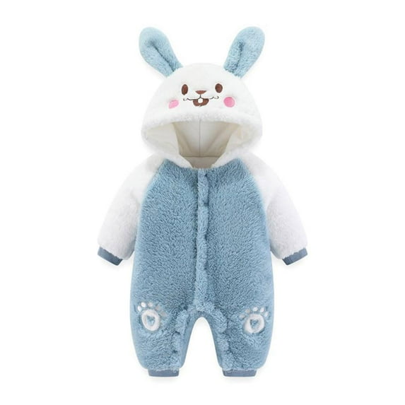 VERUGU Baby Romper Toddler Infant Long Sleeve Colorblocking Clothes Cute Rabbit Print Ear Rompers Comfortable Casual Bodysuit