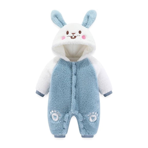 VERUGU Baby Romper Toddler Infant Long Sleeve Colorblocking Clothes Cute Rabbit Print Ear Rompers Comfortable Casual Bodysuit
