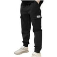 thumbnail image 1 of VERUGU Boys Cargo Pants Fashion Kids Pants Cargo Pants Kids Pocket Guard Pants Casual Outwear Pants Black 13 Years, 1 of 3
