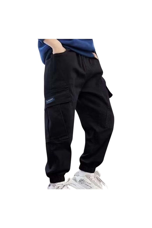 Boys Cargo Pants Fashion Kids Pants Cargo Pants Kids Pocket Guard Pants Casual Outwear Pants Black 3 Years