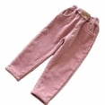 thumbnail image 1 of VERUGU Boys Pants Fall Winter Kids Girls Fleece Solid Color Corduroy Thickened Loose Stretch Long Pants Pink 3 Years, 1 of 6