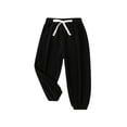 thumbnail image 1 of VERUGU Boys Sweatpants Kids Casual Solid Color Sports Pants Corduroy Pants for Boys and Girls Pants Straps Pants Black 8 Years, 1 of 4