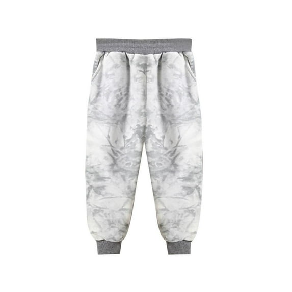 VERUGU Boys Sweatpants Kids Girls Fall Casual Tie-dyed Elastic Waist Long Pants Cute Sweatpants Gray 6 Years