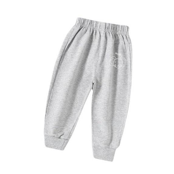 VERUGU Boys Sweatpants Kids Girls Sports Pants Casual Thin Pants Kids Elastic Waistband Pants with Rubber Bands Gray 6 Years
