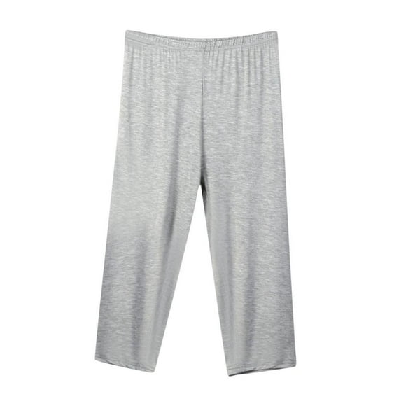 VERUGU Capri Pants for Women Casual Fashion Solid Color Cropped Pants Thin Loose Plus Size Home Pants Sports Outdoor Capris Gray 5XL
