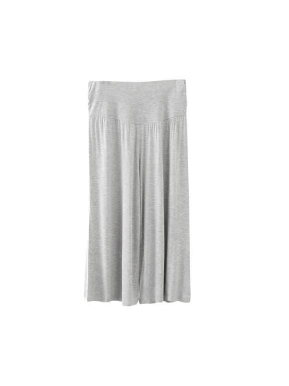 Capri Pants for Women Casual Fashion Solid Color Cropped Pants Thin Loose Plus Size Home Pants Sports Outdoor Capris Gray M