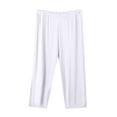 thumbnail image 1 of VERUGU Capri Pants for Women Casual Fashion Solid Color Cropped Pants Thin Loose Plus Size Home Pants Sports Outdoor Capris White 5XL, 1 of 6