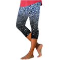 thumbnail image 1 of VERUGU Capri Yoga Pants for Women Stretch Fashion Print Sports Capris Casual Slim Cropped Pants Blue M, 1 of 4